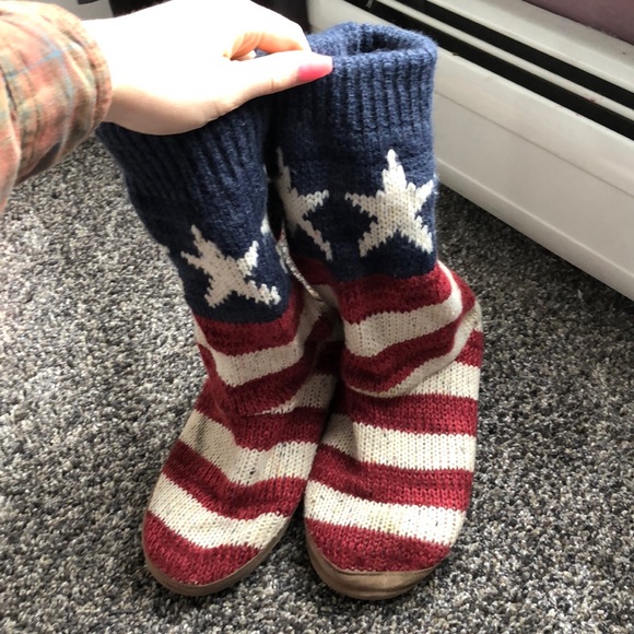 Muk Luks Shoes - red white and blue boots Muk Luks Shoes - red white and blue boots